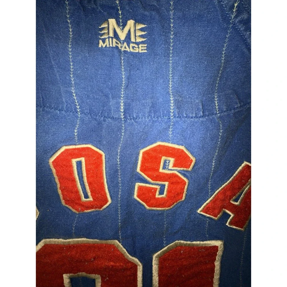 Vintage Chicago Cubs Sammy Sosa Jersey Large, Mirage Mens Blue Cotton Button Up - Picture 9 of 10